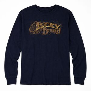 Men's Lucky Brand Vintage Inspired Thermal Waffle Weave Shirt Size XL Navy Blue